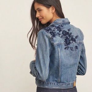 Brand New Abercrombie & Fitch floral denim Jacket